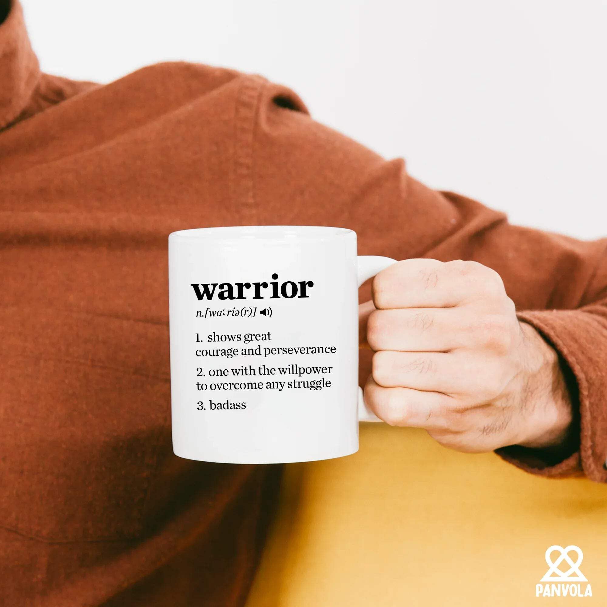 Warrior Definition Mug Cancer Survivor Gifts Breast Cervical Lung Colon Cancer Patient Recovery Get Well Soon Inspirational Gifts for Women Men Novelty Drinkware Ceramic Mug 11 oz White