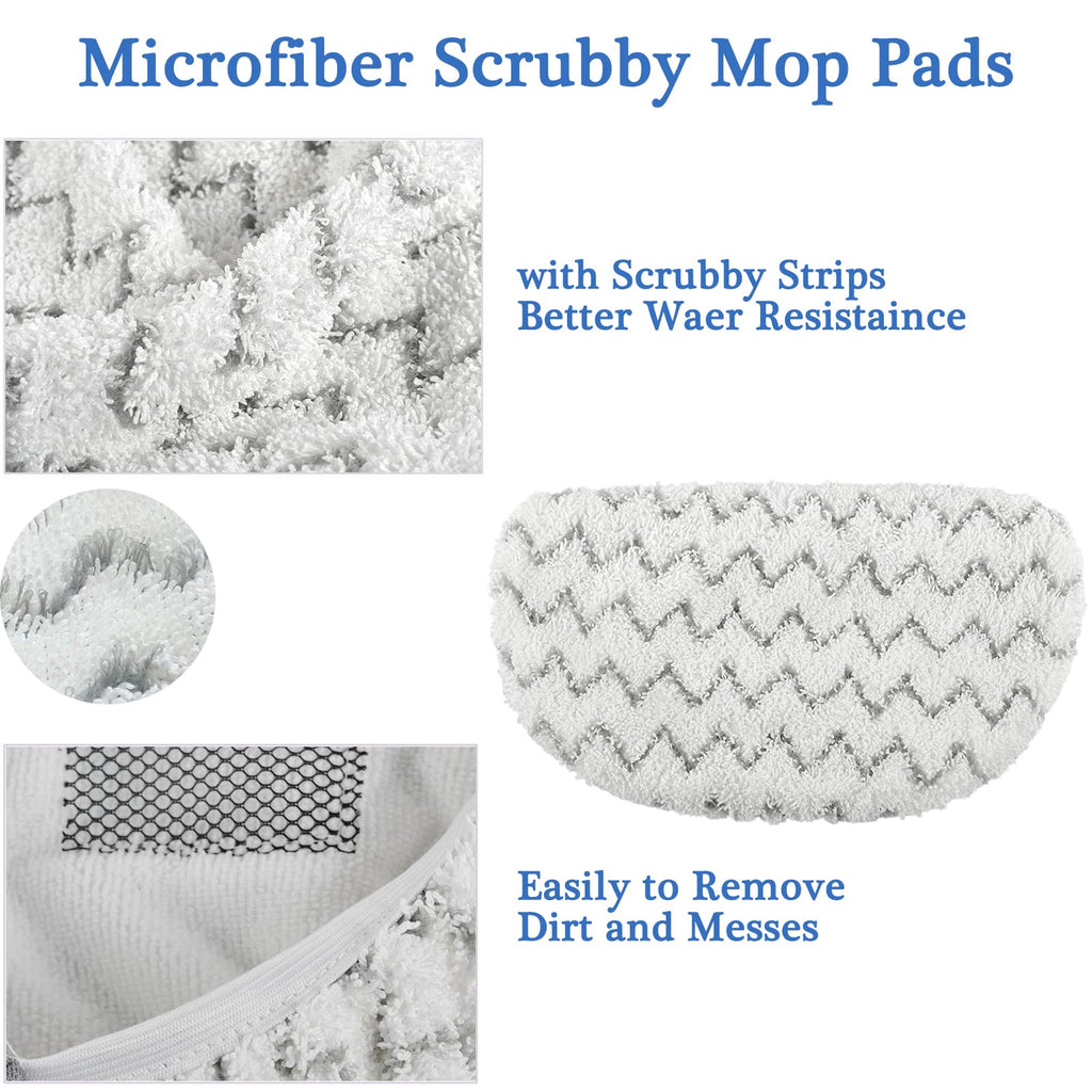 8 packs Steam Mop Pads Compatible with Bissell Powerfresh 1940 1806 1544 1440 Series, Compatible with Model 19402 19404 19408 19409 1940A 1940F 1940Q 1940T 1940W 2075A 2685A, Microfiber Mopping & Scrubbing Replacement Pads, Reusable, Washable
