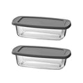 Fox Run Glass Loaf Pans with Lids, Set of 2 Storage and Baking Dishes, 5.75" x 11" x 2.9"