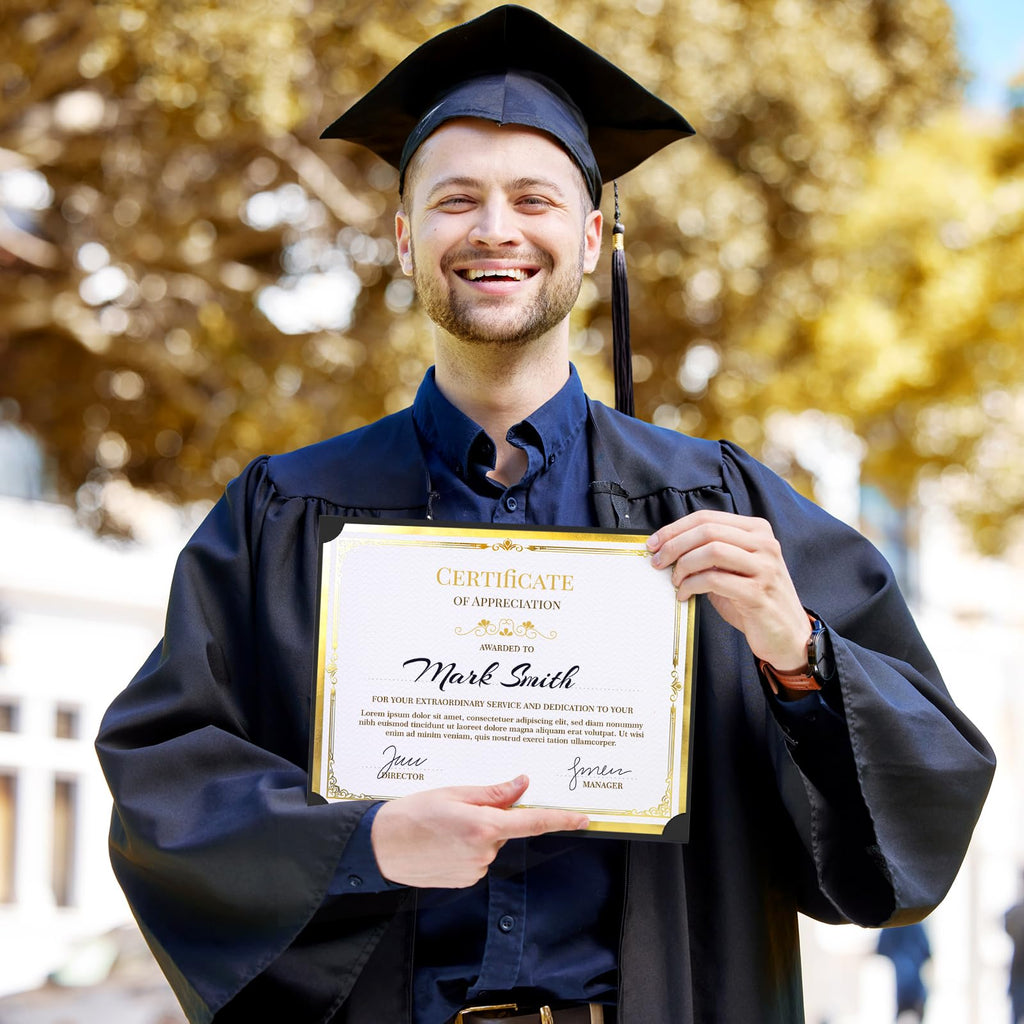 Award Single Sided Certificate Holders, 48Pack Certificate Holders Diploma Covers for Graduation, Employee Appreciation, Certifications, Fits 8.5x11 Inches Award Certificate Papers(Black)