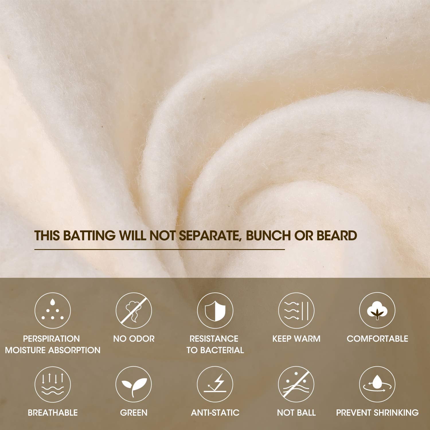 Blosail 90 Inches X 108 Inches Natural Cotton Quilt Batting for Quilting, Craft Patchwork & Quilts – Soft & Breathable for All Season Use