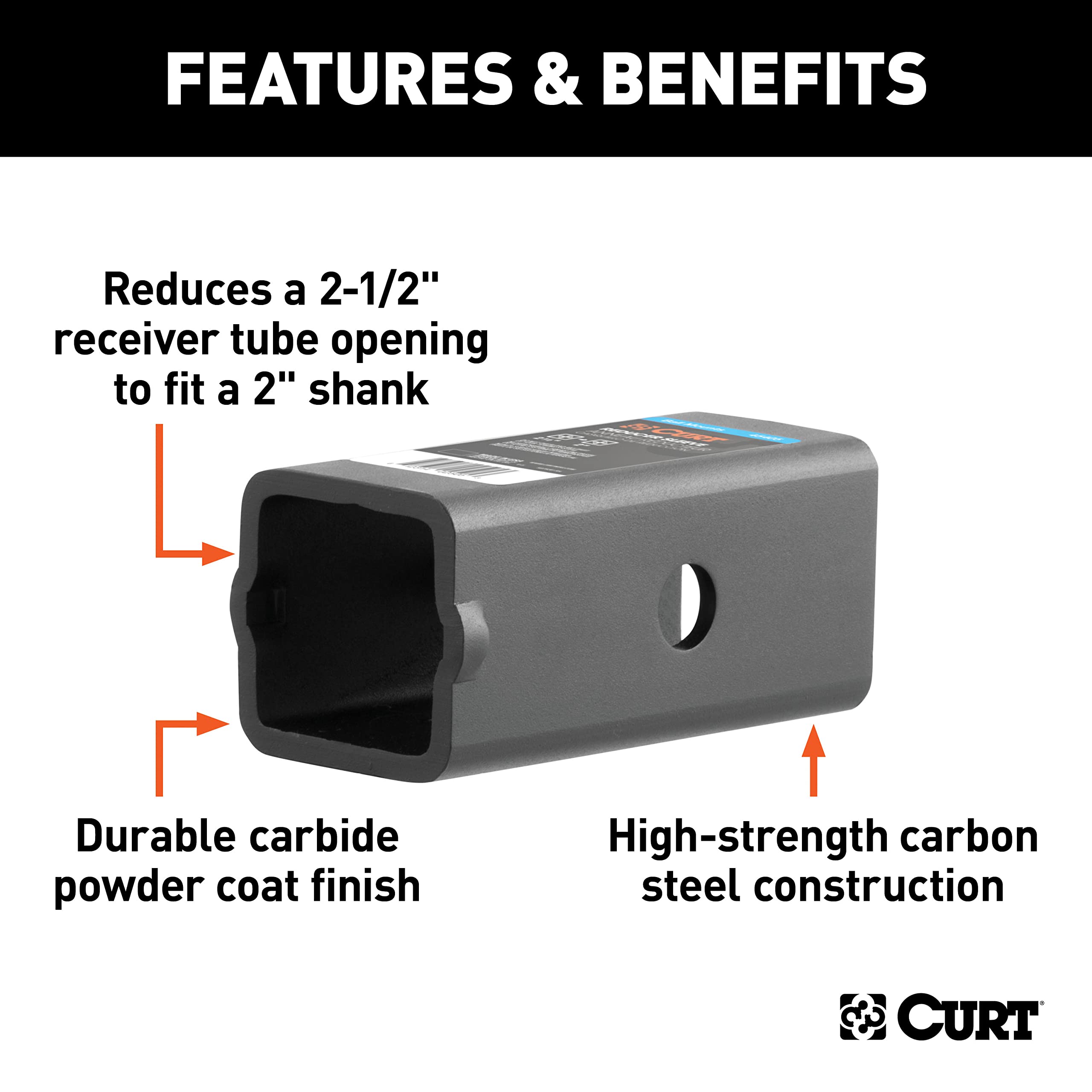 CURT Manufacturing 45405 2-1/2" to 2" Receiver Adapter Sleeve