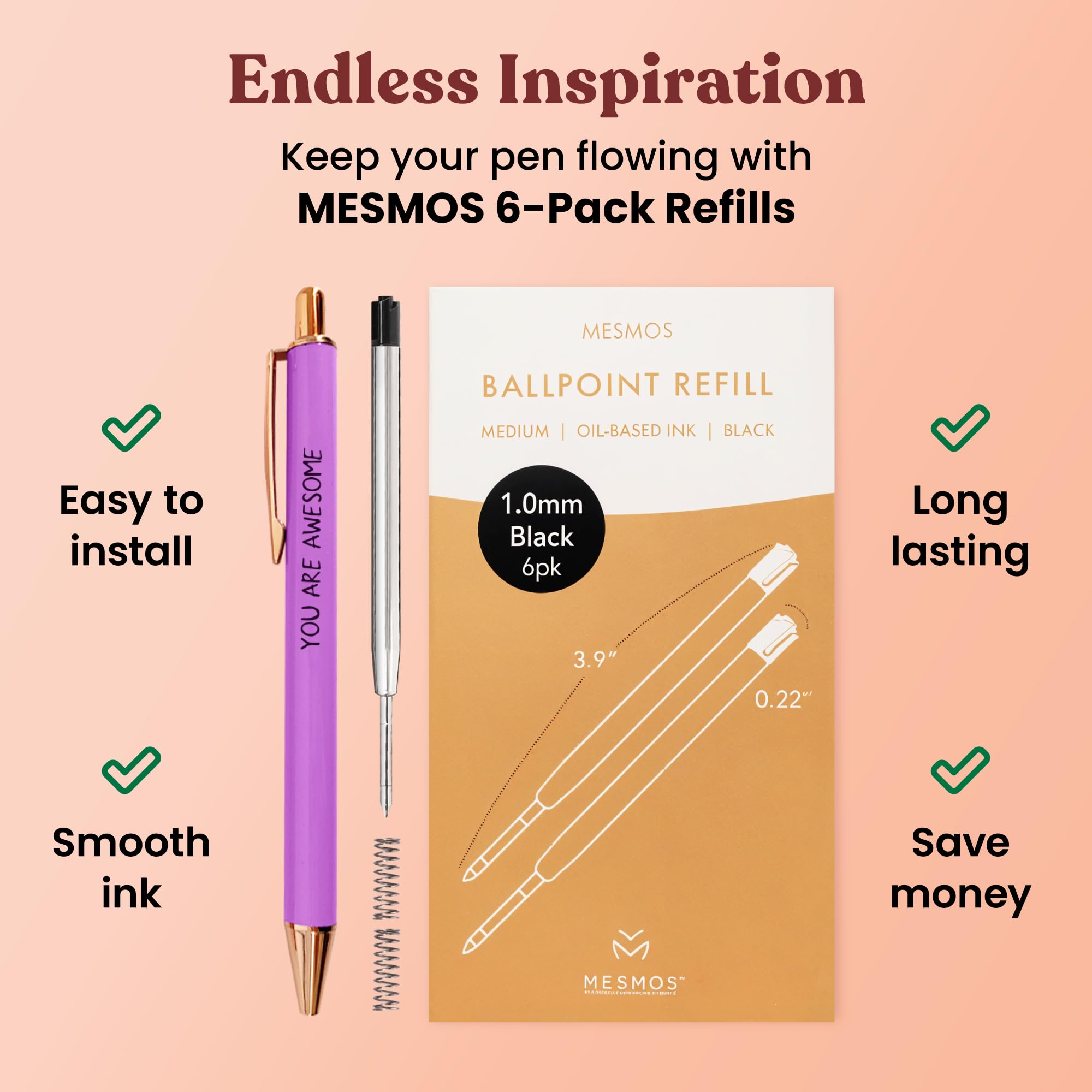 MESMOS Fancy Pens, Thank You Gifts for Women, Teacher Must Haves, Aesthetic Back to School Supplies for Teen Girls, School Stuff, Cute Pens, Coworker Employee Teacher Appreciation Gifts for Women