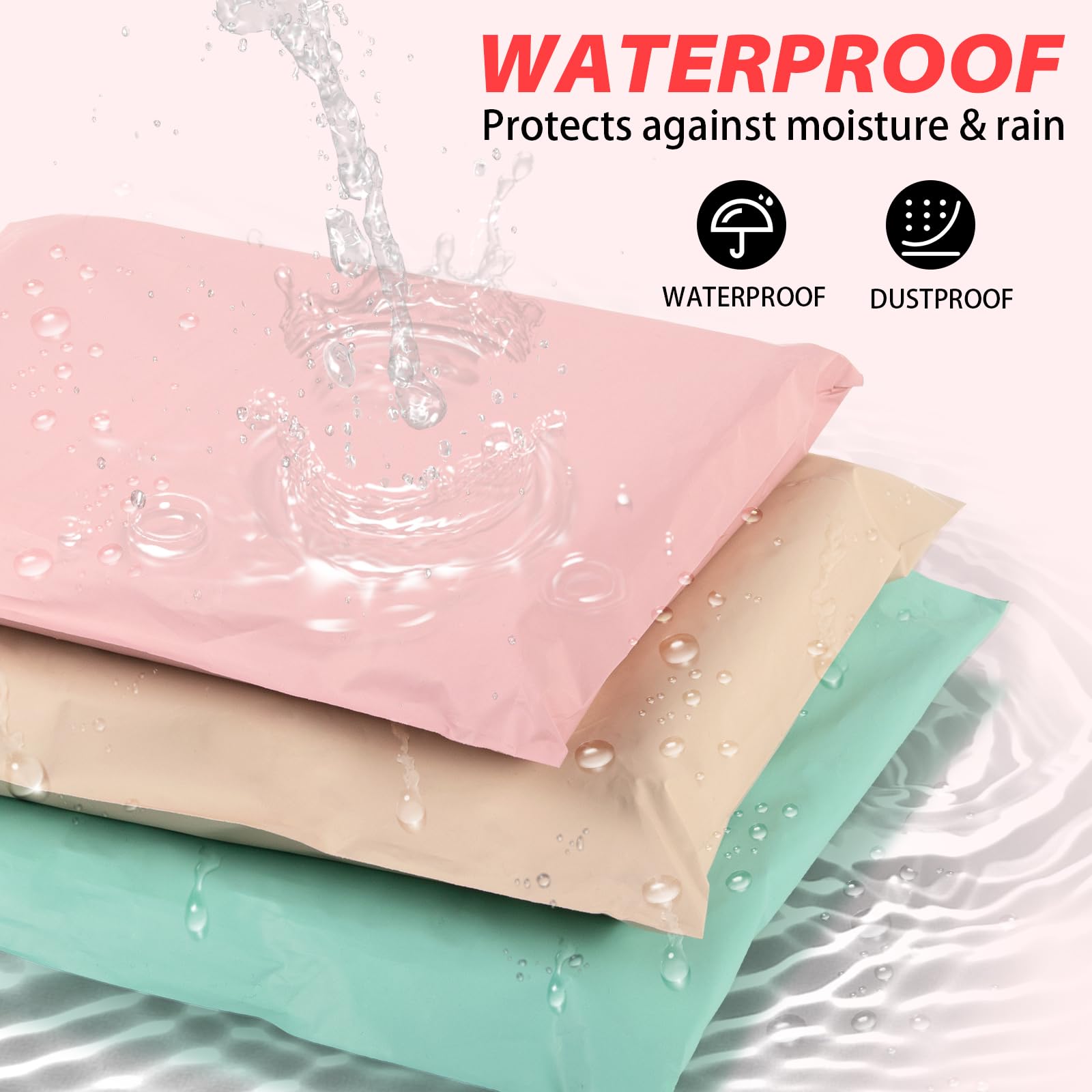 Oududianzi 30PCS Large Poly Mailers, 3 Sizes Shipping Bags, Fashion Shipping Envelopes, Plastic Packaging Bags, Self-Seal Polymailers, Mailing Poly Bags for Small Business, Clothing(Pink&Yellow&Green)