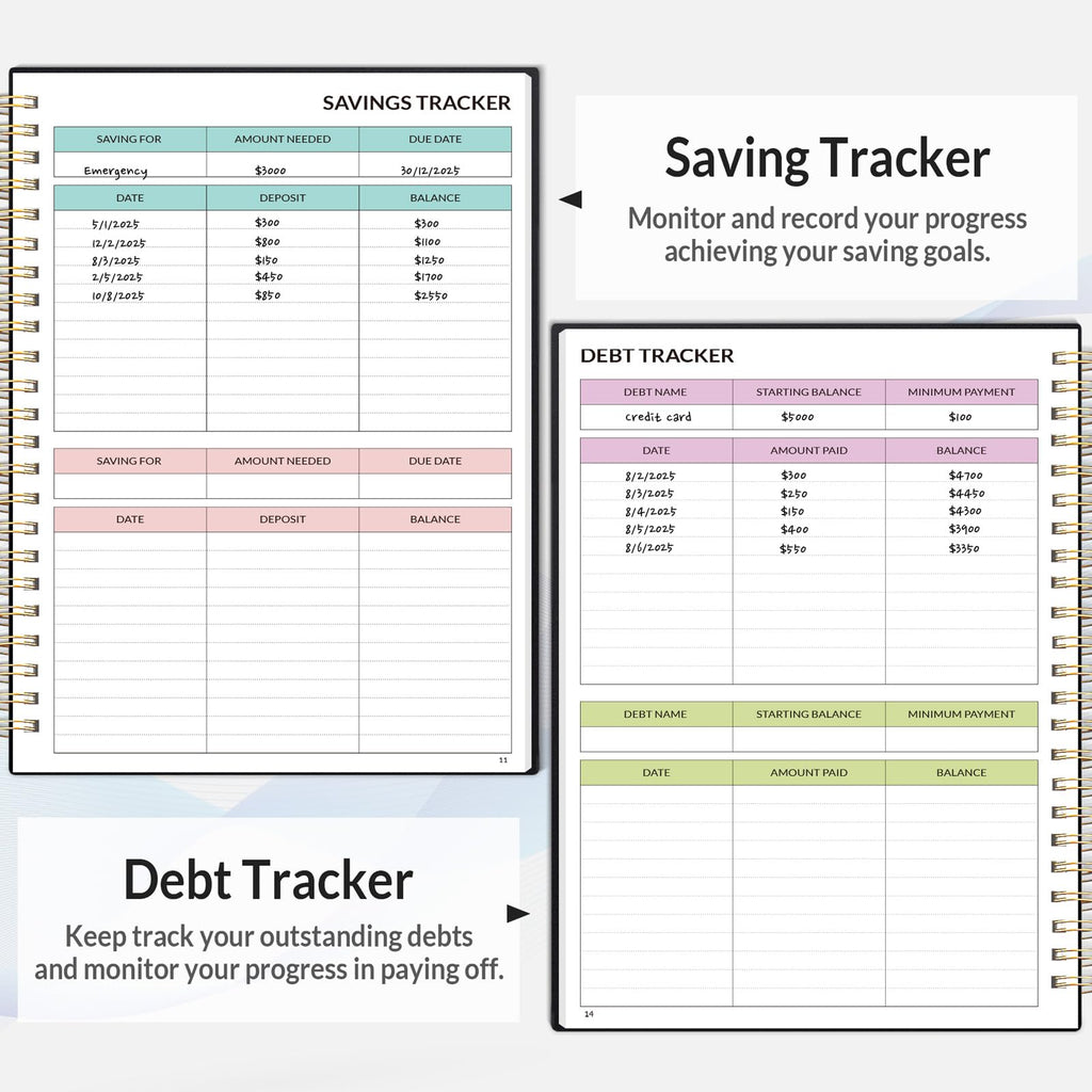 2026 Budget Planner - Monthly Budget Book from JAN 2026 - DEC 2026 with Expense Tracker Notebook, A5 Size (6.4" x 8.3") Bill Organizer & Finance Planner Account Book to Manage Your Finances, Black