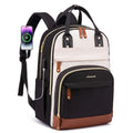 LOVEVOOK Laptop Backpack for Women, Travel Backpacks Work Bags, Backpack Purse, Business Computer Bags with USB, Waterproof, Fits 15.6 Inch Laptop Bag, Beige-Black-Brown