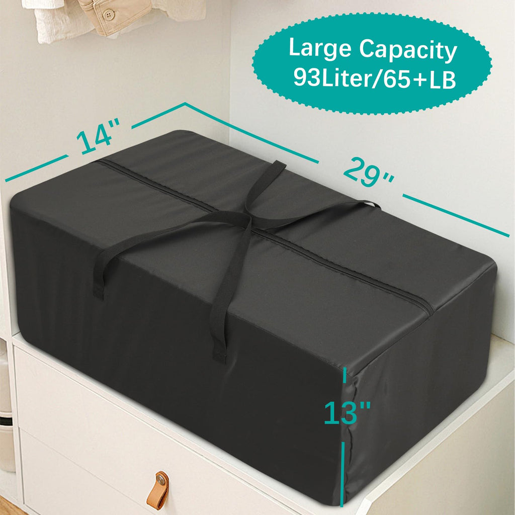 6 Pack Extra Large Moving Bags with Reinforced Zippers, Foldable Heavy Duty Moving Boxes with & Handles,Storage Bags For Space Saving, Clothing Storage Christmas Decor Storage,Traveling