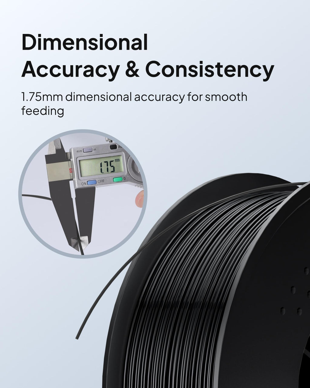 ELEGOO TPU Filament 1.75 mm Black 1KG, 95A Flexible Soft 3D Printing Filament Dimensional Accuracy, for Most FDM Printers