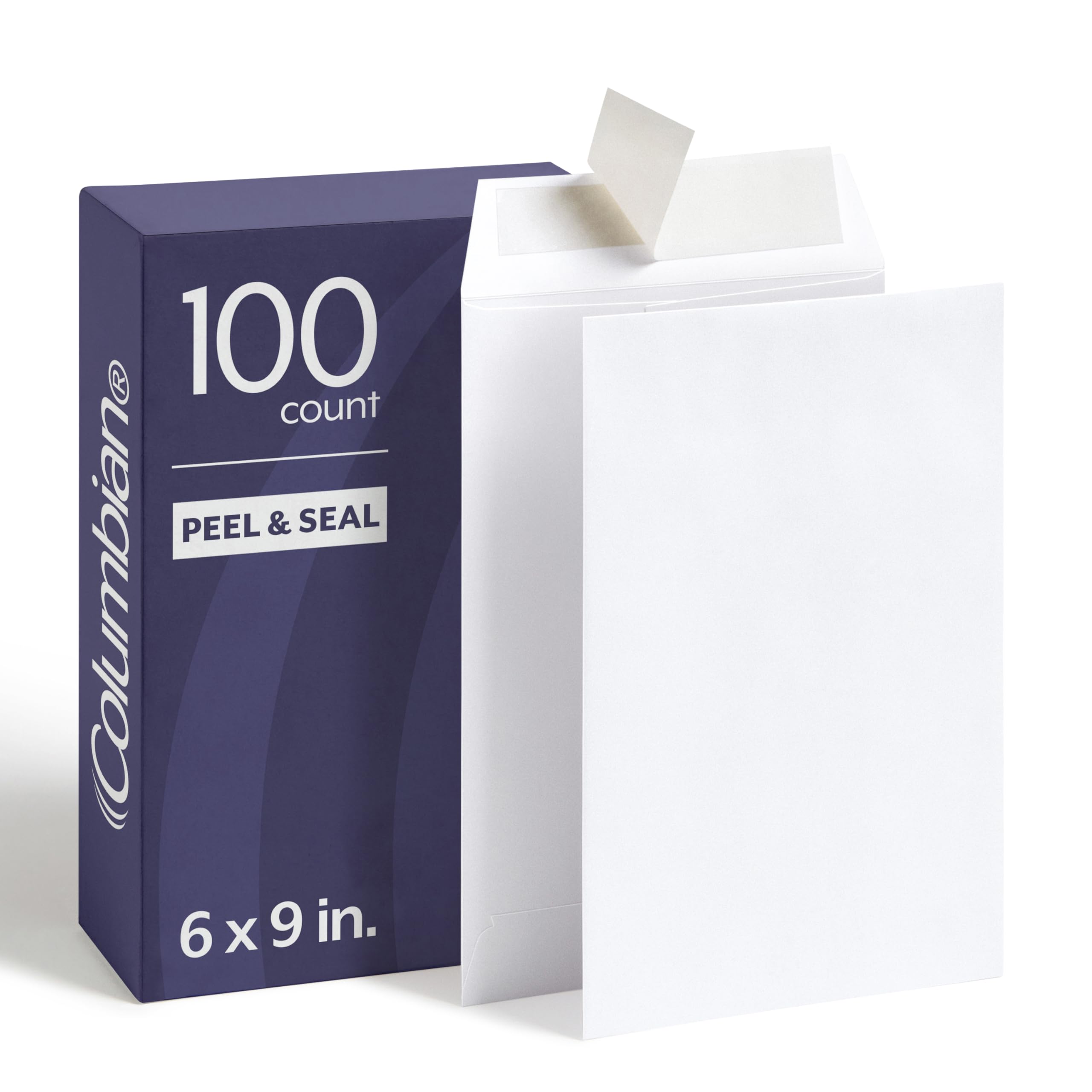 Columbian Catalog Envelopes, 6 x 9, Release & Seal Self-Sealing Closure, 28 lb White Wove, 100 per Box (COLO652)