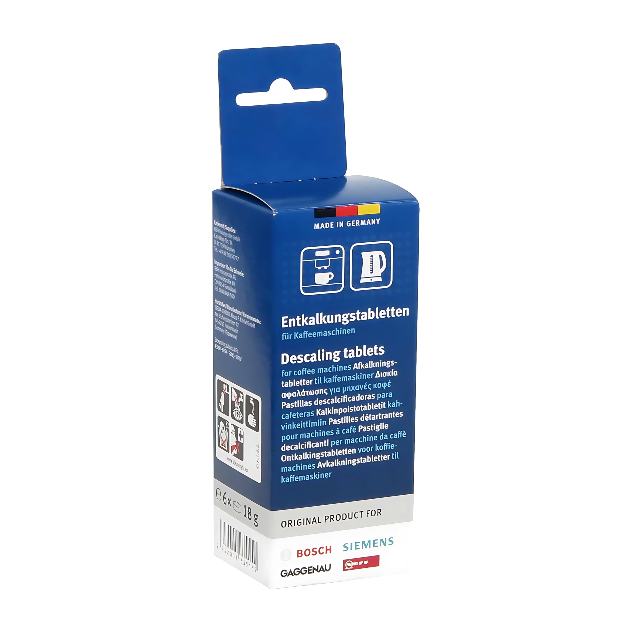 Bosch Cleaning and Maintenance Set for Fully Automatic Coffee Machines - 6 Descaling Tablets + 10 Cleaning Tablets - Removes Limescale & Coffee Residues for Optimal Performance