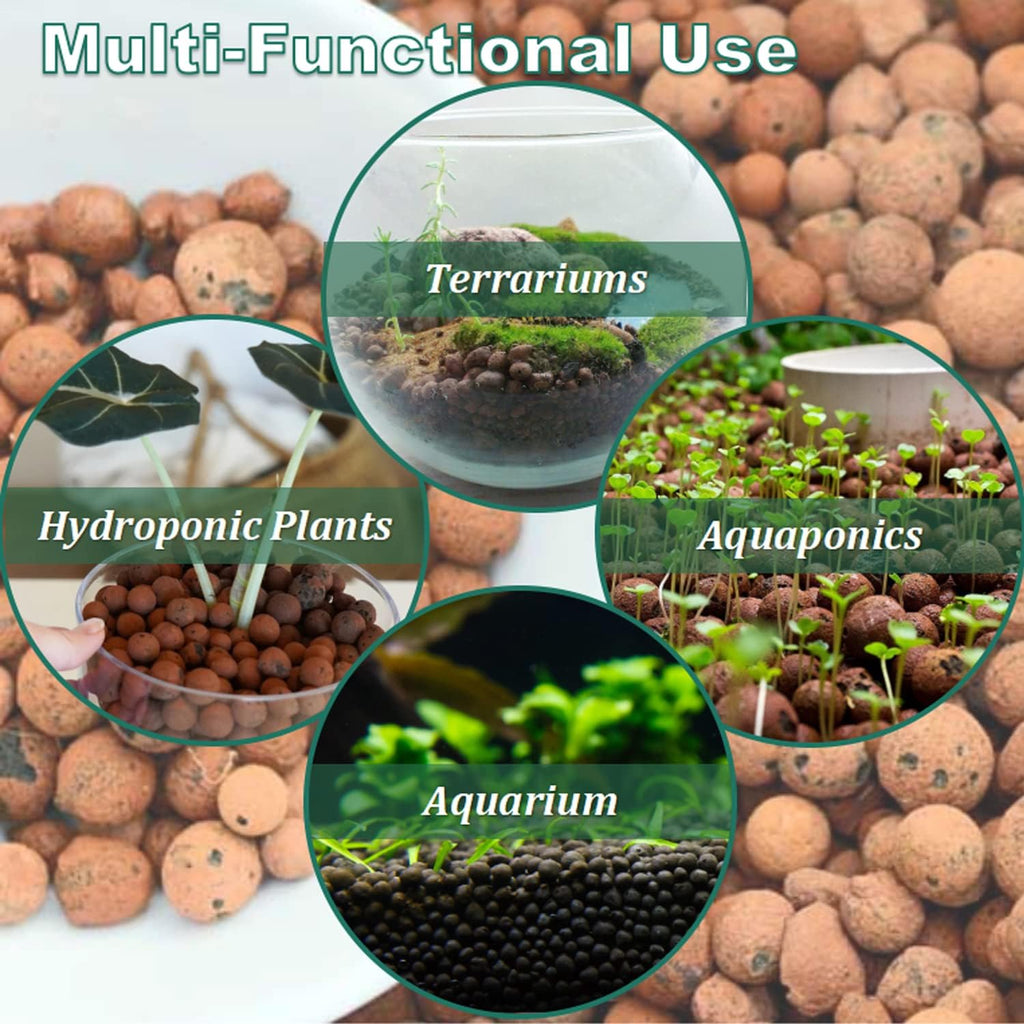 Erilolen 5LBS Clay Pebbles for Indoor Plants - Expanded Clay Pellets Leca Balls Grow Media for Orchids Gardening Aquaponics, Hydroponics Supplies for Drainage Decoration, 8mm-10mm
