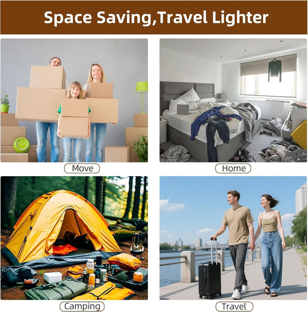 Travel Vacuum Storage Bags,9 Pack Carry-On Size for Luggage and Suitcase,Vacuum for Bags Storage,Space Saver for Clothes & Clothing - 80% Space Saver(No pump)