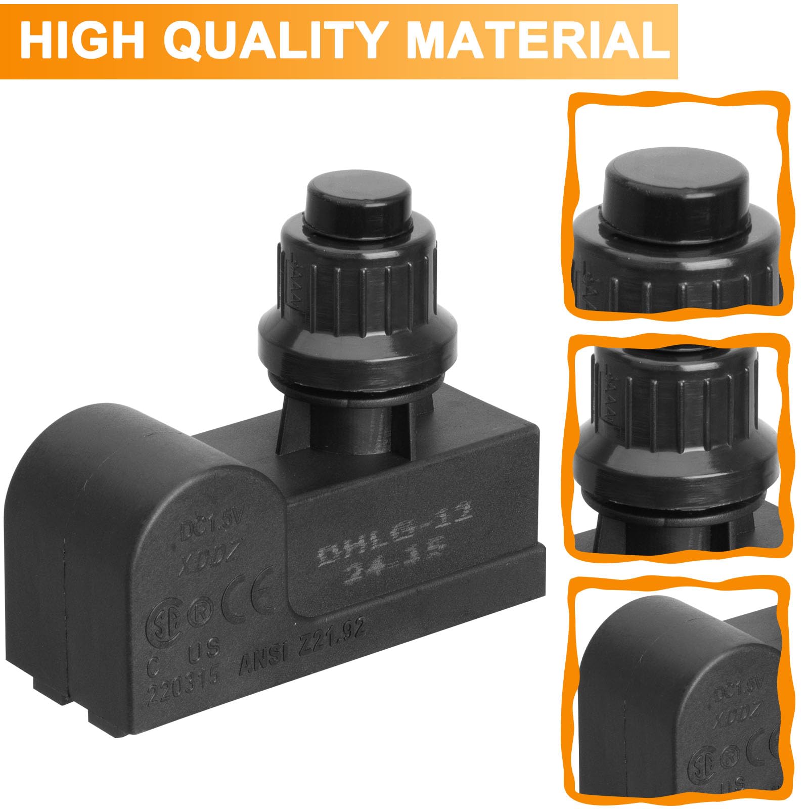 DHLG-12 Grill Igniter Kit for Charbroil, Kenmore, Broil-Mate, Broil King, Nexgrill Grill Igniter Replacement Parts Universal 2 Outlet AAA Battery Push Button Gas Grill Igniter Replacement for Jenn Air