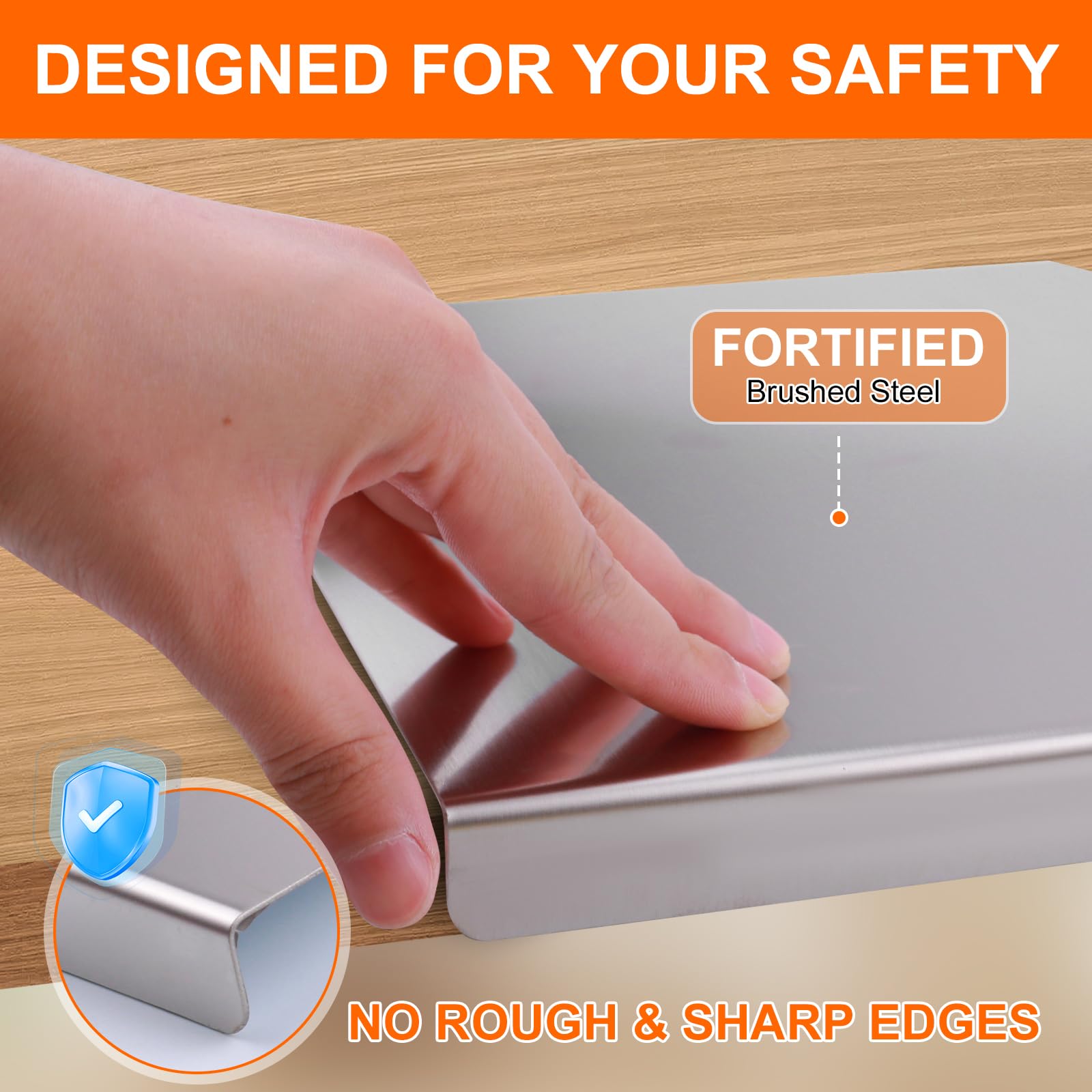 Stainless Steel Cutting Board with 2 Pack Non-Slip Mats, Yoposeo Heavy Duty Baking Cutting Chopping Boards for Kitchen, Meat, Fruits, Vegetables, Bread and Baking (11.8" X 11.8"/ 30 X 30cm)
