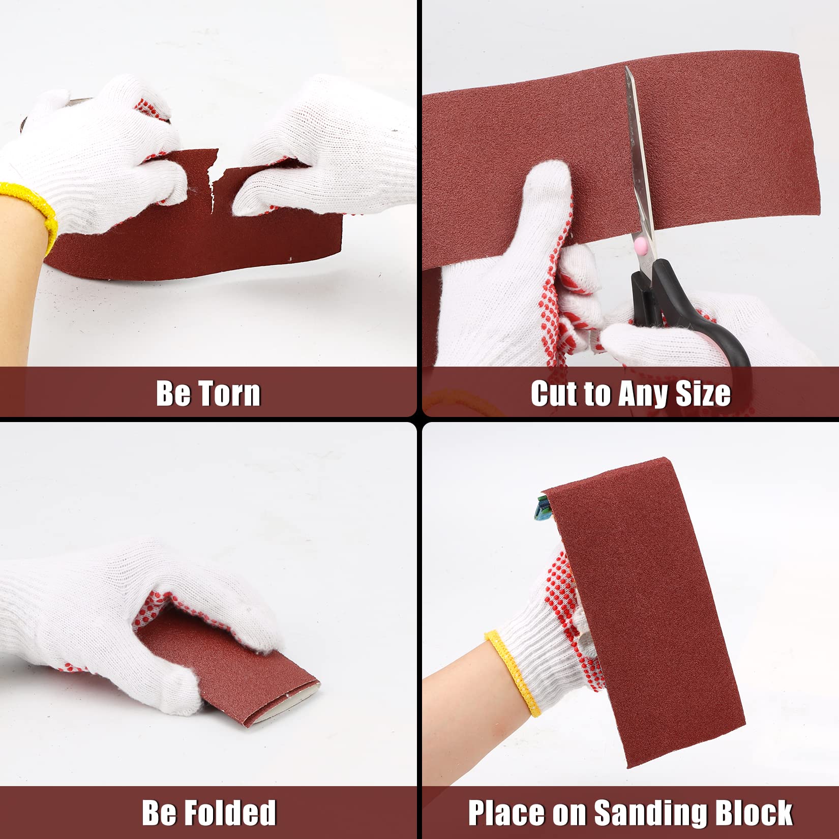 SHALL Sandpaper Roll Set 5 Rolls, 9.3cm x 5m, Aluminum Oxide Sandpaper for Woodworking, 60/80/120/180/240 Grit, Aluminium Oxide Abrasive Sanding Paper, for Sanding, Polishing and Rust Removal