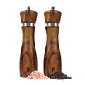 2 Pack Salt and Pepper Grinder Set, Acacia Salt and Pepper Mills Wood Salt Shaker with Ceramic/Stainless Steel Core, Modern and Elegant Wooden Salt and Pepper Mill Set Gifts for Housewarming Kitchen