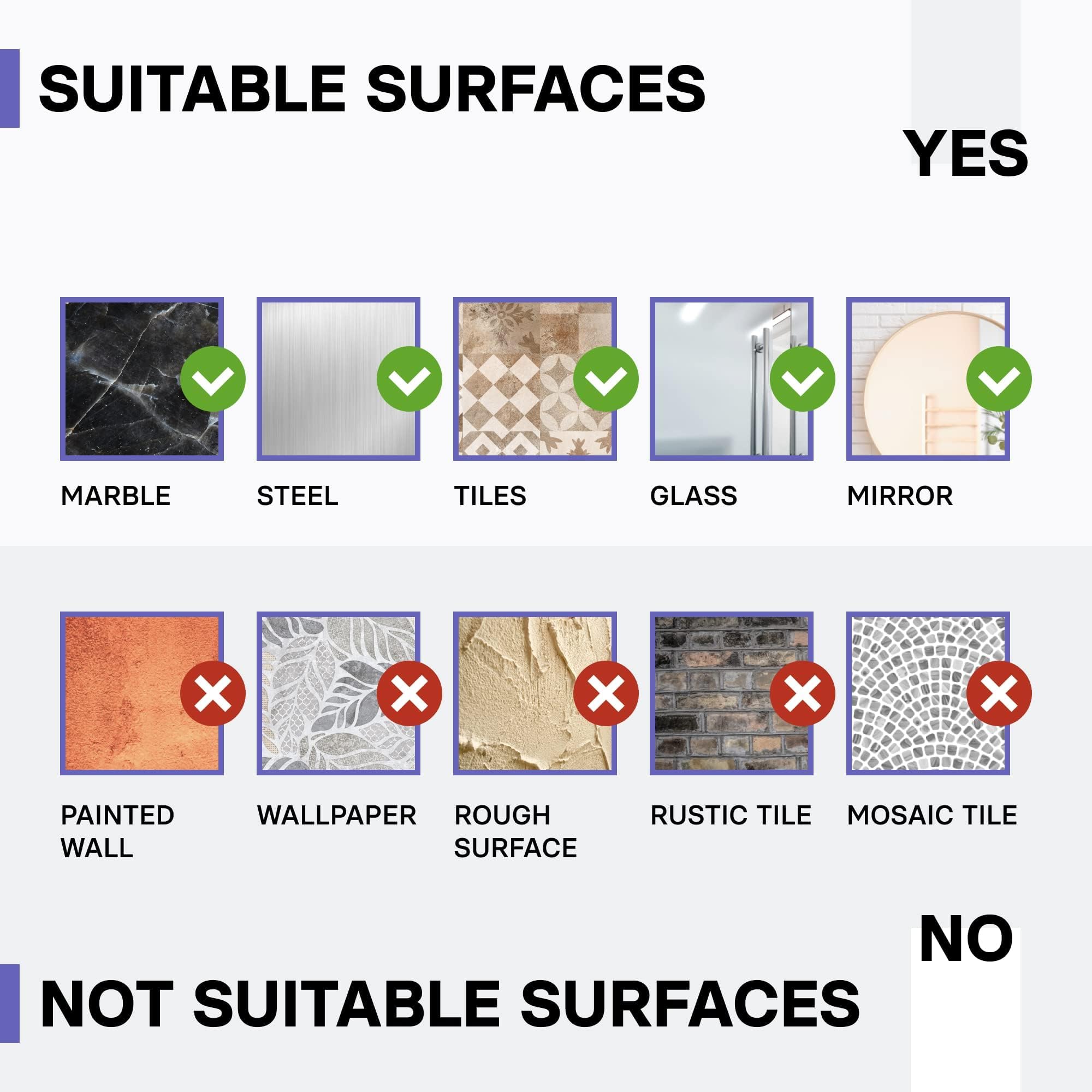 KINCMAX Premium Shower Caddy, Self Adhesive Wall Shower Organizer, 2-Pack No Drill Bathroom Shower Shelves for Inside Shower, Rustproof Stainless Steel Shampoo Holder, Shower Storage Rack, Silver