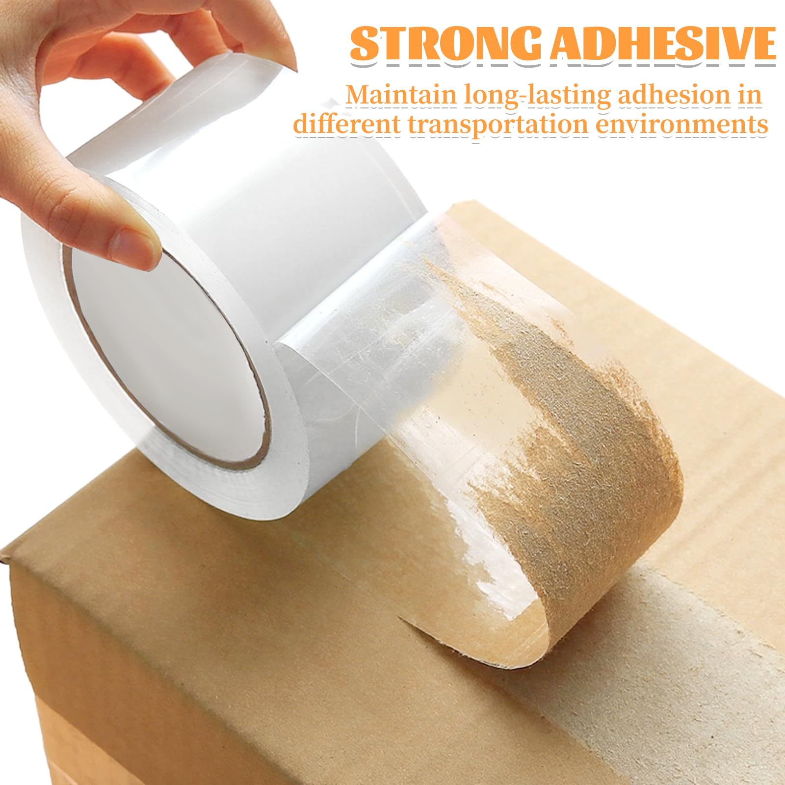 Heavy Duty Packing Tape, 6 Rolls Clear Packaging Tape with 1 refillable Dispenser, 1.88 Inches x 55 Yards, Designed for Shipping and Moving, Shipping and Packing