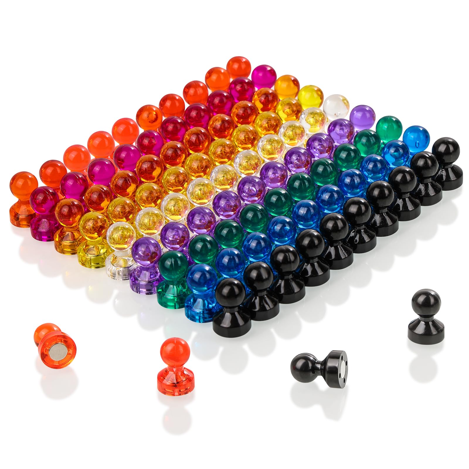 90 PCS Colorful Strong Magnetic Push Pins, 9 Assorted Colors for Office, Classroom, Kitchen, Home and School, Map and Whiteboard Magnets