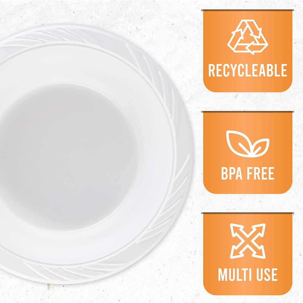 100 Count Disposable 18 ounce White Plastic Soup Bowls