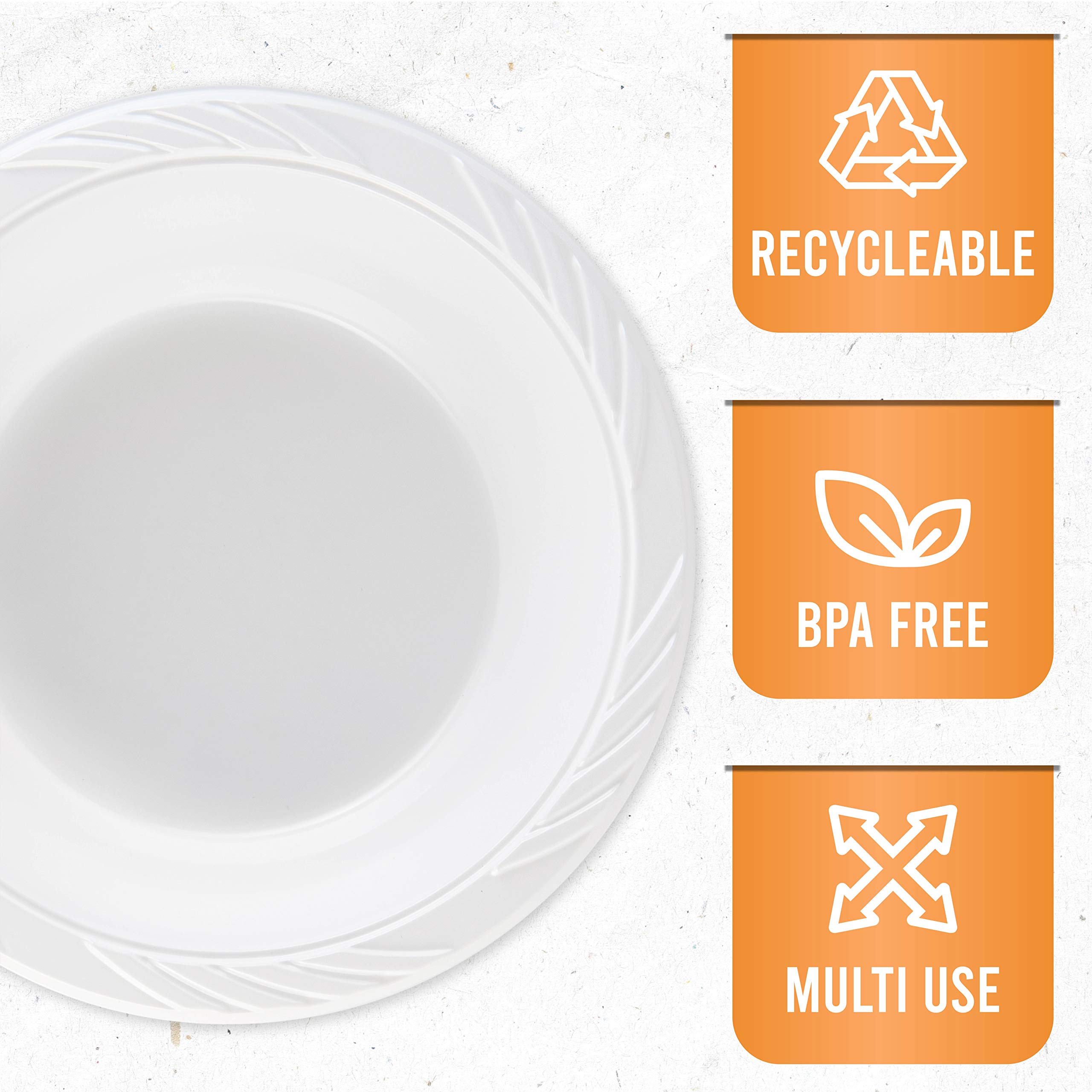 100 Count Disposable 18 ounce White Plastic Soup Bowls