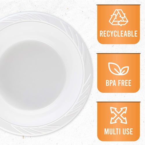 100 Count Disposable 18 ounce White Plastic Soup Bowls
