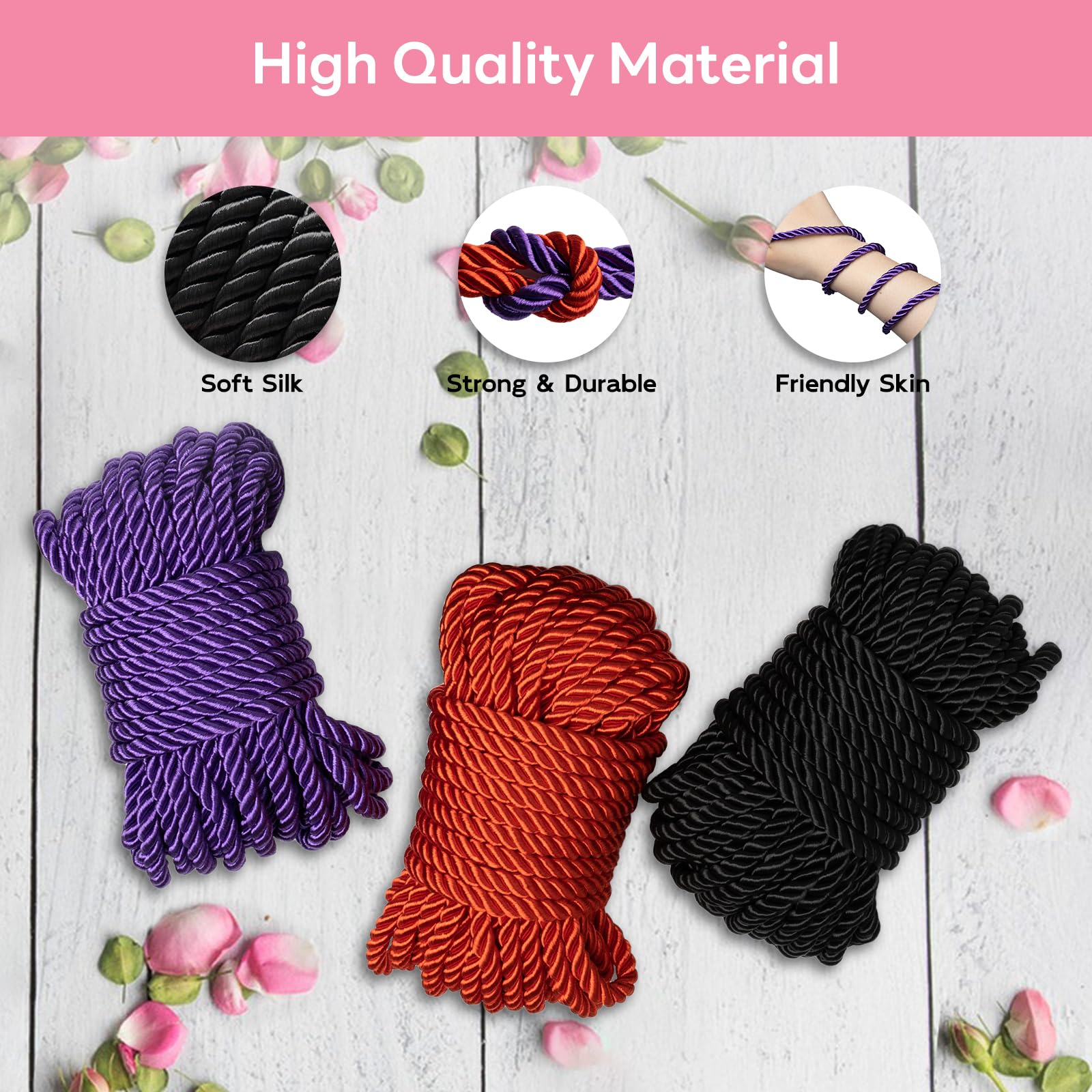 Japanese Rope Style Kit for Beginners and Experienced Riggers, Silky Soft Rope, Perfect for Simple and Complex Knots
