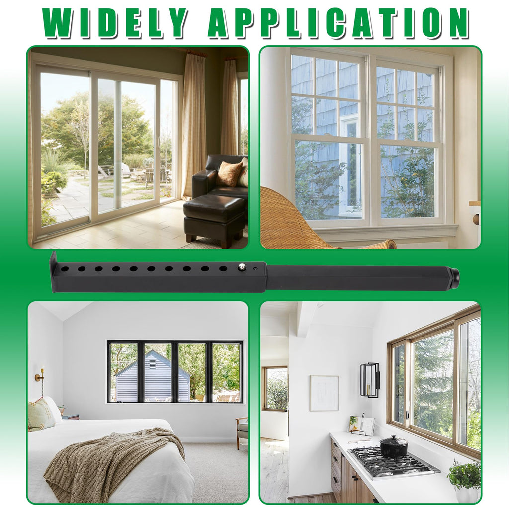 Forestchill Adjustable Window Security Bar, Extends from 10" to 18" Window Locks Bar for Inside Sliding Window, Black