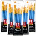 AROIC Acrylic Paint Brush Set, 6 Packs / 60 pcs Nylon Hair Brushes for All Purpose Oil Watercolor Painting Artist Professional Kits, Bulk Paint Brushes for Art Supplies
