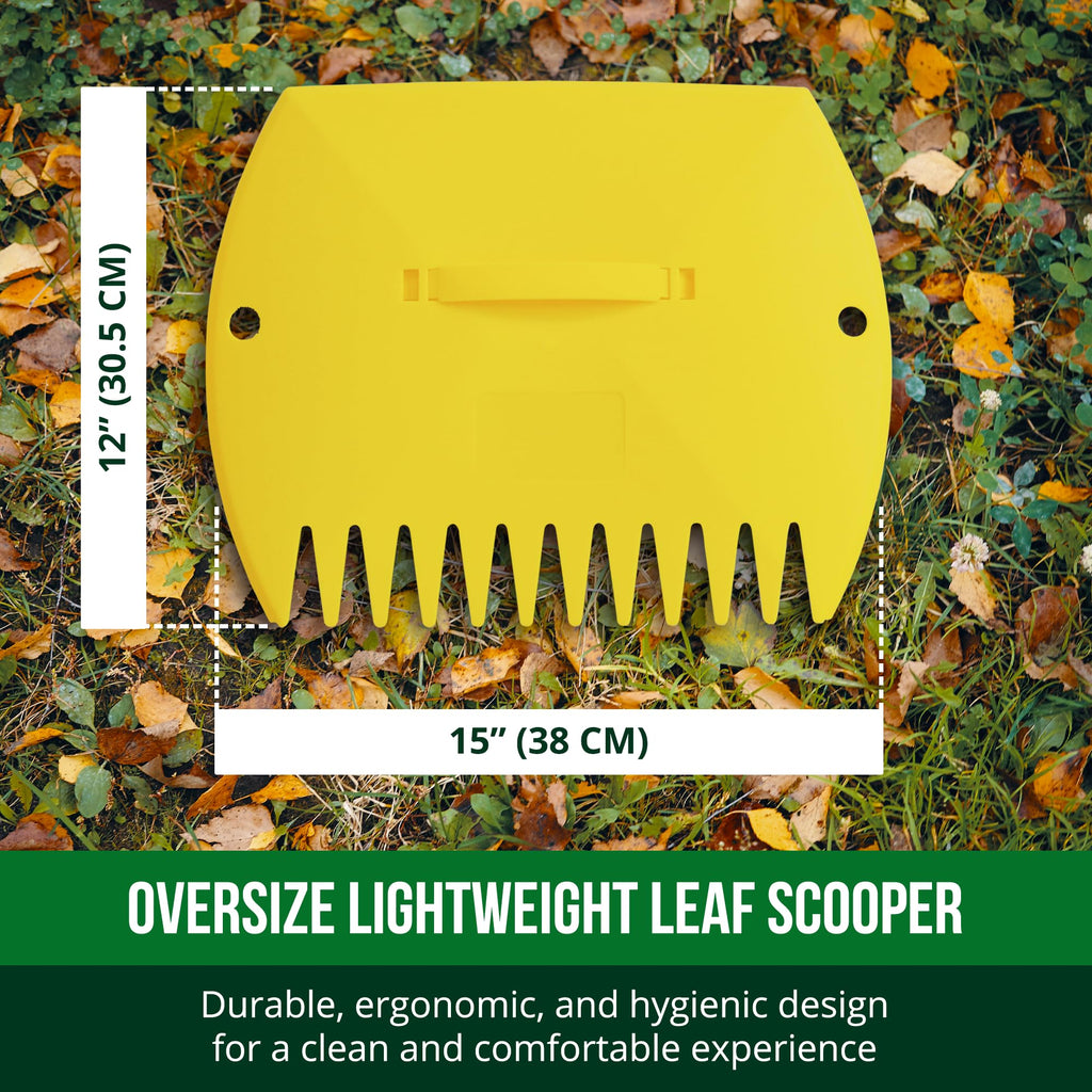 GardenHOME Leaf Scoops Hand Rakes, Large Leaf Grabbers for Yard Work, Lawn Claws for Leaves, Ramasse-Feuilles, Lawn Debris & Cleanup, 1 Pair – Yellow