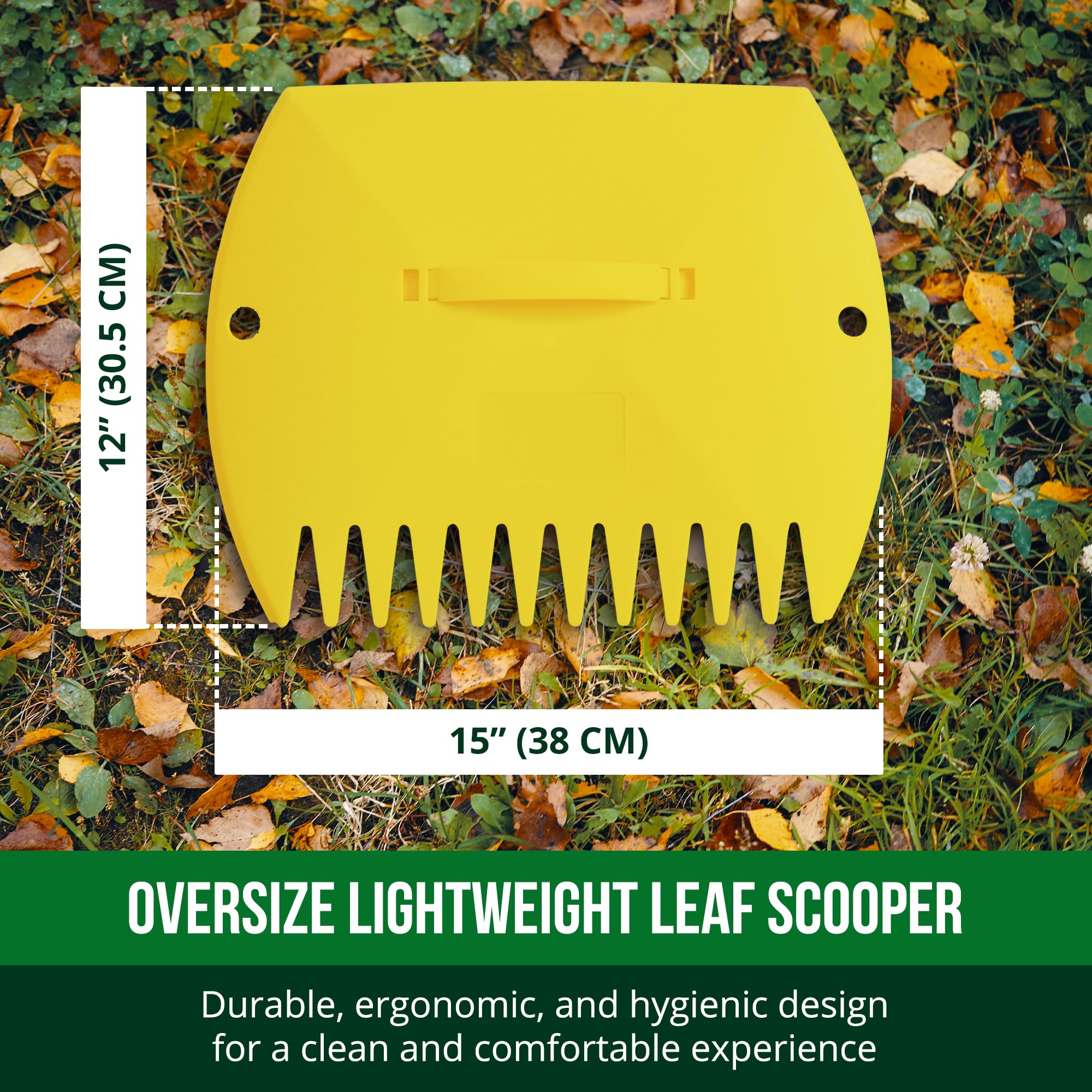GardenHOME Leaf Scoops Hand Rakes, Large Leaf Grabbers for Yard Work, Lawn Claws for Leaves, Ramasse-Feuilles, Lawn Debris & Cleanup, 1 Pair – Yellow
