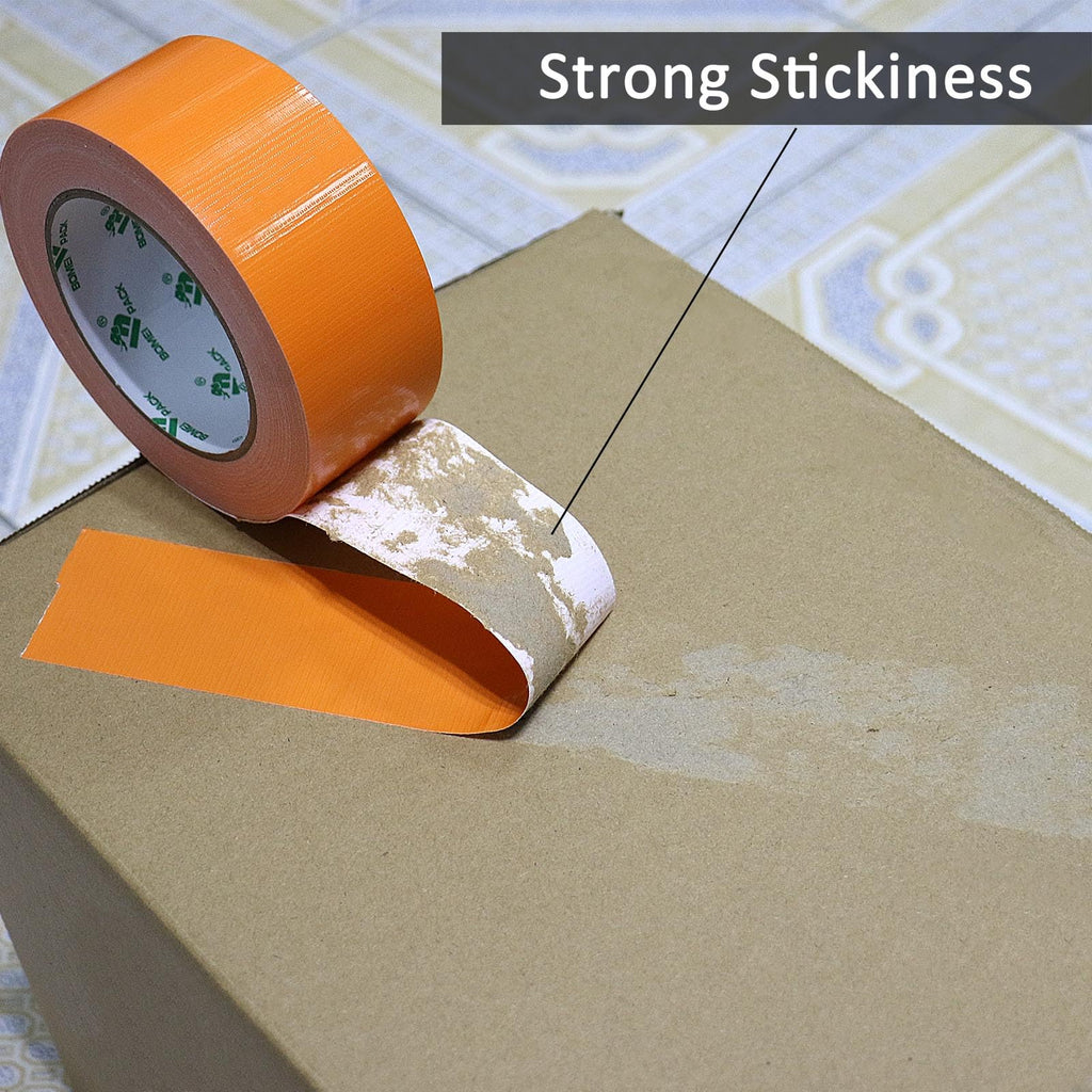 BOMEI PACK Orange Duct Tape, 3Rolls Heavy Duty Strong Industrial Color Duct Tape 9mil x 1.88inch x 30yds for Packing and Repairing