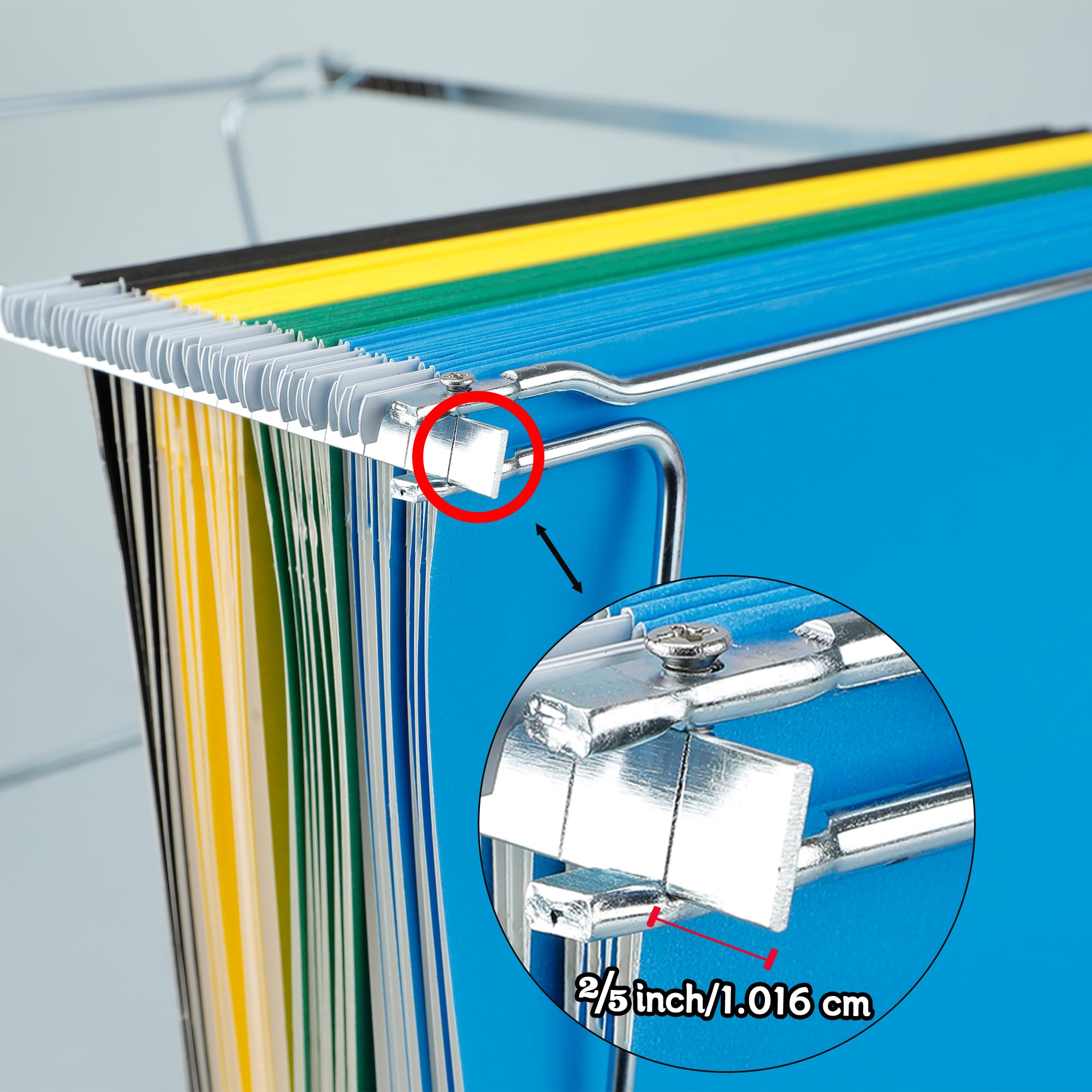 Heavy Duty Steel Hanging File Frame,Letter Size Hanging File Folder Frame,Adjustable Length 10" to 18",2 Packs(Without Folders)