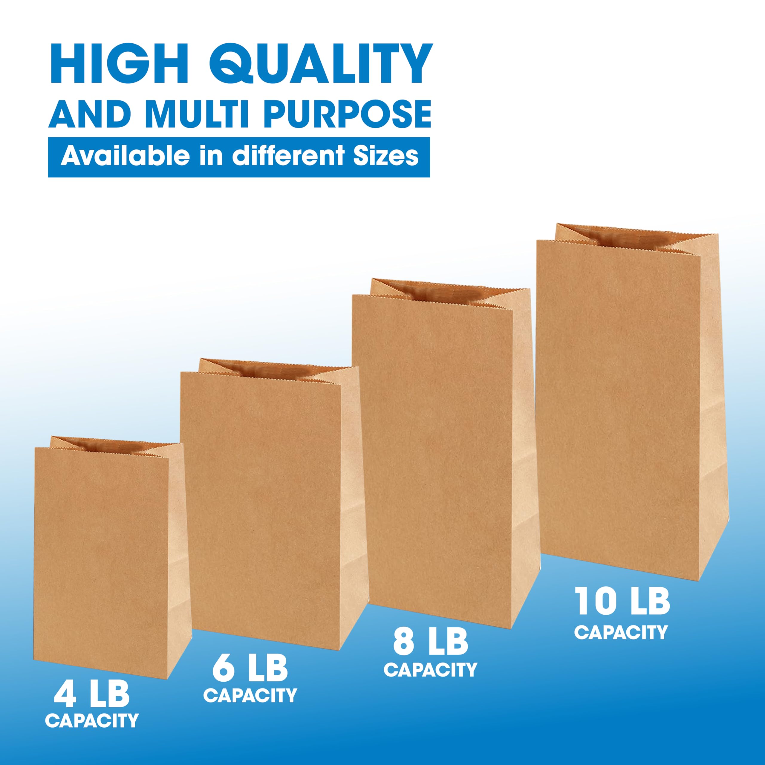 Excellent 100 Pack Brown Paper Bags for Food - 5.9 x 3.5 x 11 inches 8Lb Capacity Paper Grocery Bags for Breads, Snacks, Cookies - Kraft Paper Bags for Small Businesses