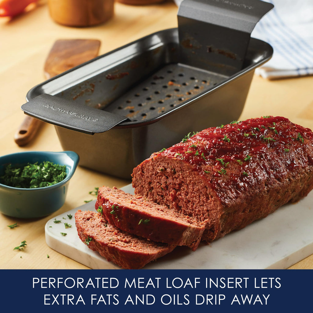 Rachael Ray 47364 Meatloaf Pan, 9" x 5", Gray