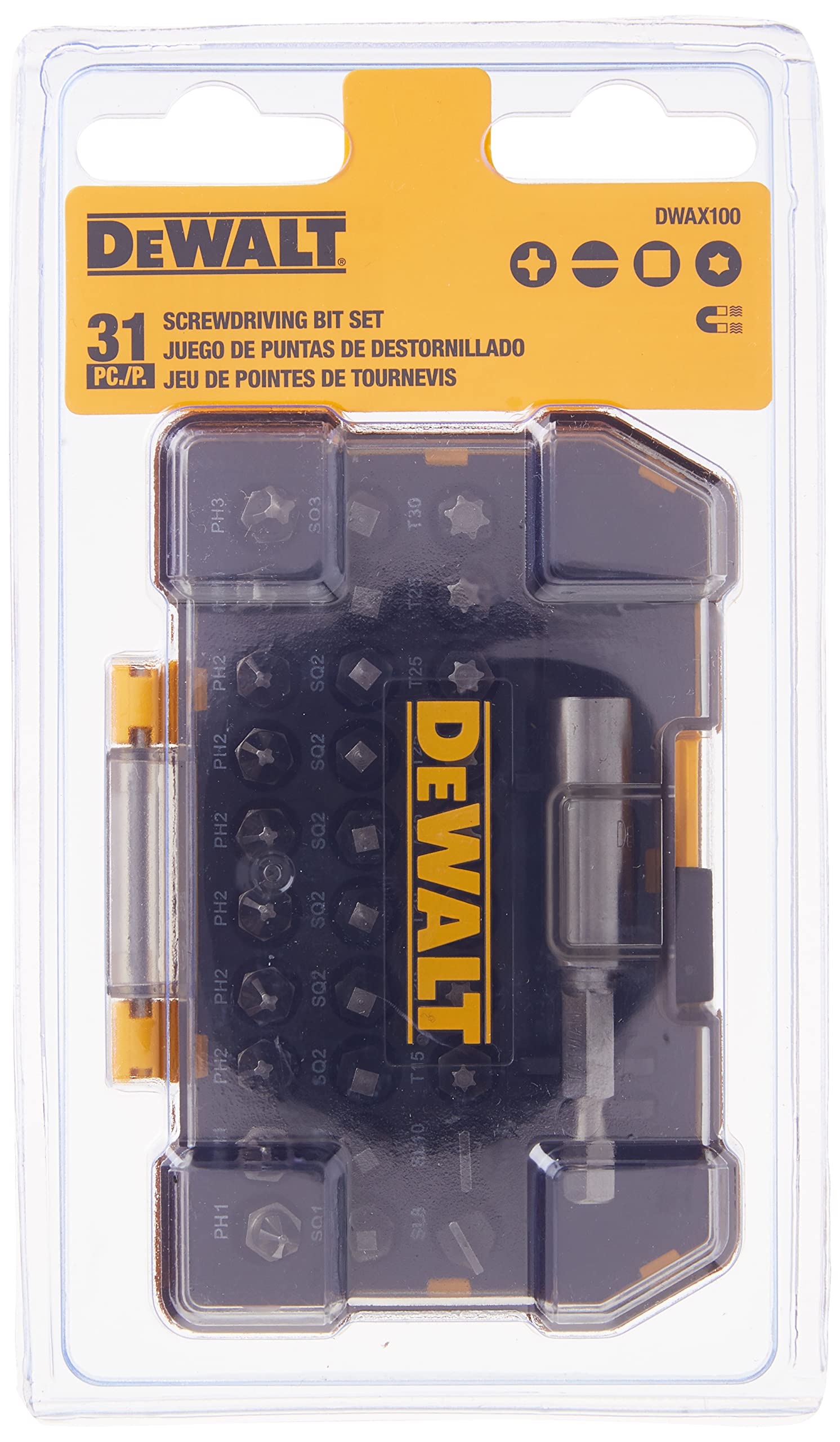 DEWALT DWAX100 Screwdriving Set, 31-Piece