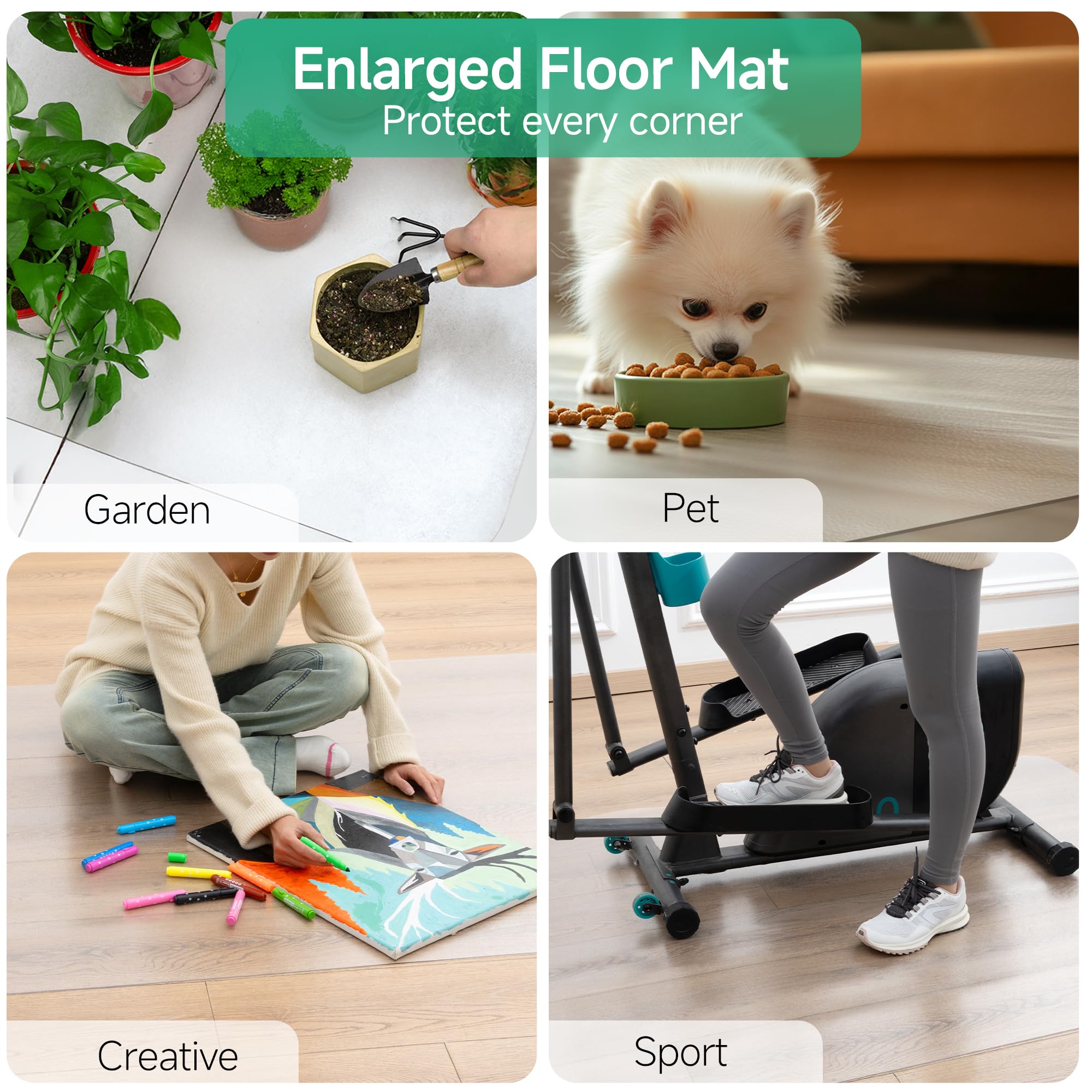 NATRKE Office Chair Mat for Hardwood Floor, 36"x48" Clear Desk Chair Mat with Non-Slip Frosted Back, Transparent PVC Floor Protector Rug for Home Office, BPA & Phthalate Free (Not for Carpet)
