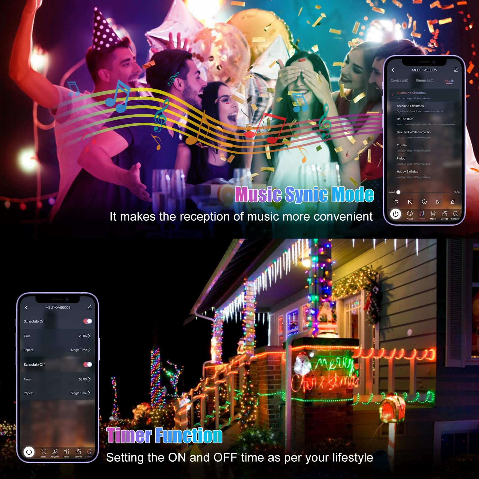 Electight Fairy Lights, 20M RGB Color Changing String Lights, Ultra Long, Anti-Winding Twinkle Lights 99+Modes, Music Sync, Timer, App & Remote Control, for Bedroom, Patio, Home Decor - 20M/66FT