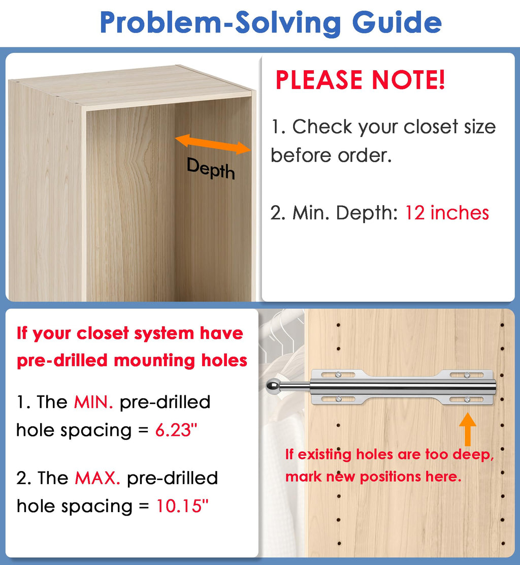 FIRJOY Valet Rod for Closet Pull Out (Chrome)
