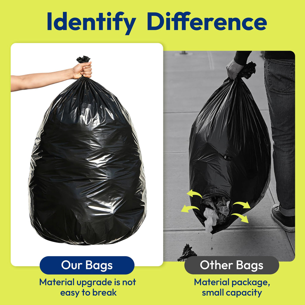 KeenEcho Heavy Duty Contractor Trash Bags 33 Gallon 30 Count, 1.0 Mil, Strong Black Garbage Bags, Leakproof Star Seal for Construction, Yard, Demolition Debris