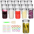 BIGIVACA 12 oz Mason Jars - 15 Pack Regular Mouth Canning Jars - Glass Jar with Silver Lids and Bands for Jam, Jelly, Honey, Sauce