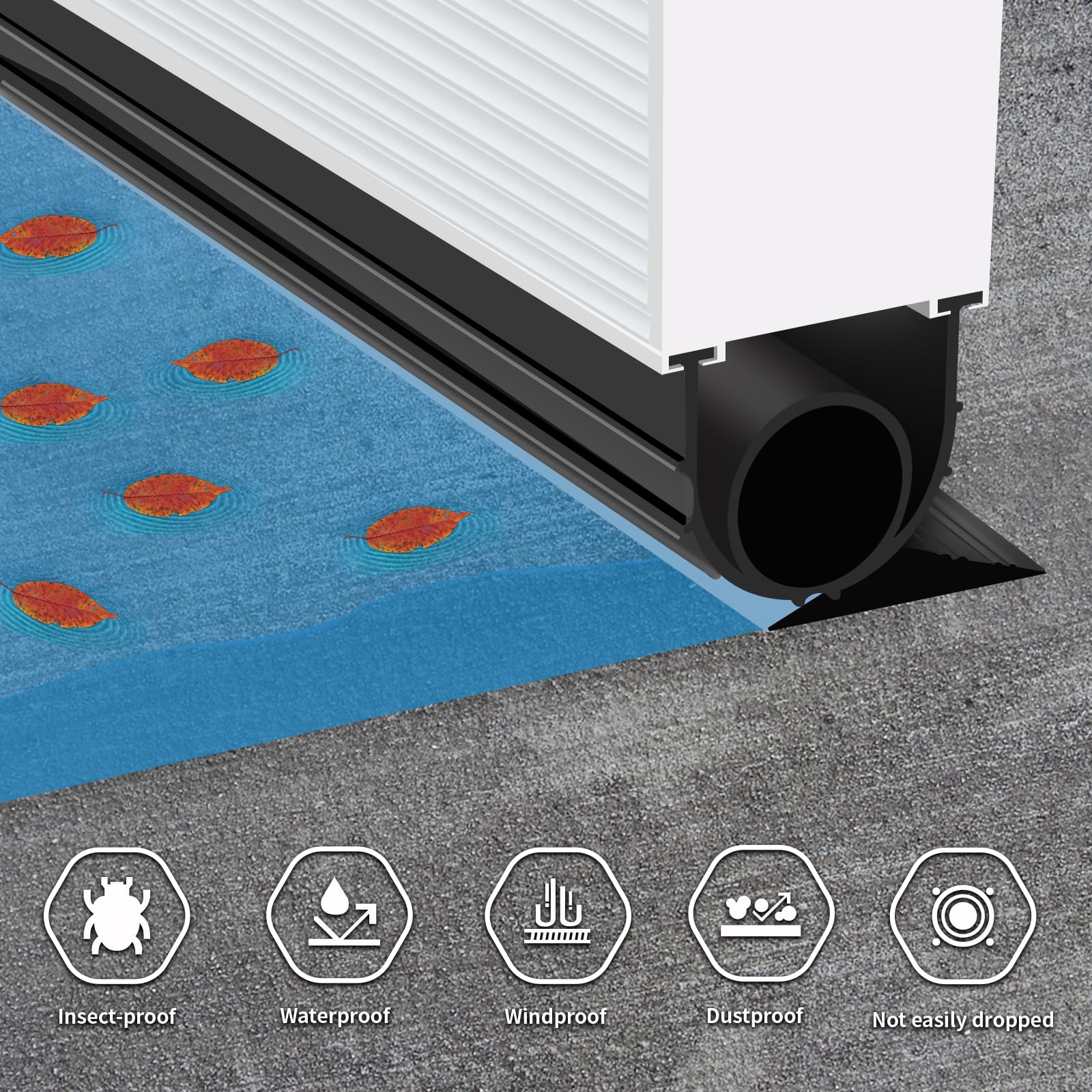 IVWNNN Garage Door Seal Bottom 5/16 Inch 16FT Garage Door Seal with T-End Prevent Drafts, Water & Dust (5/16 Inch, 16FT)