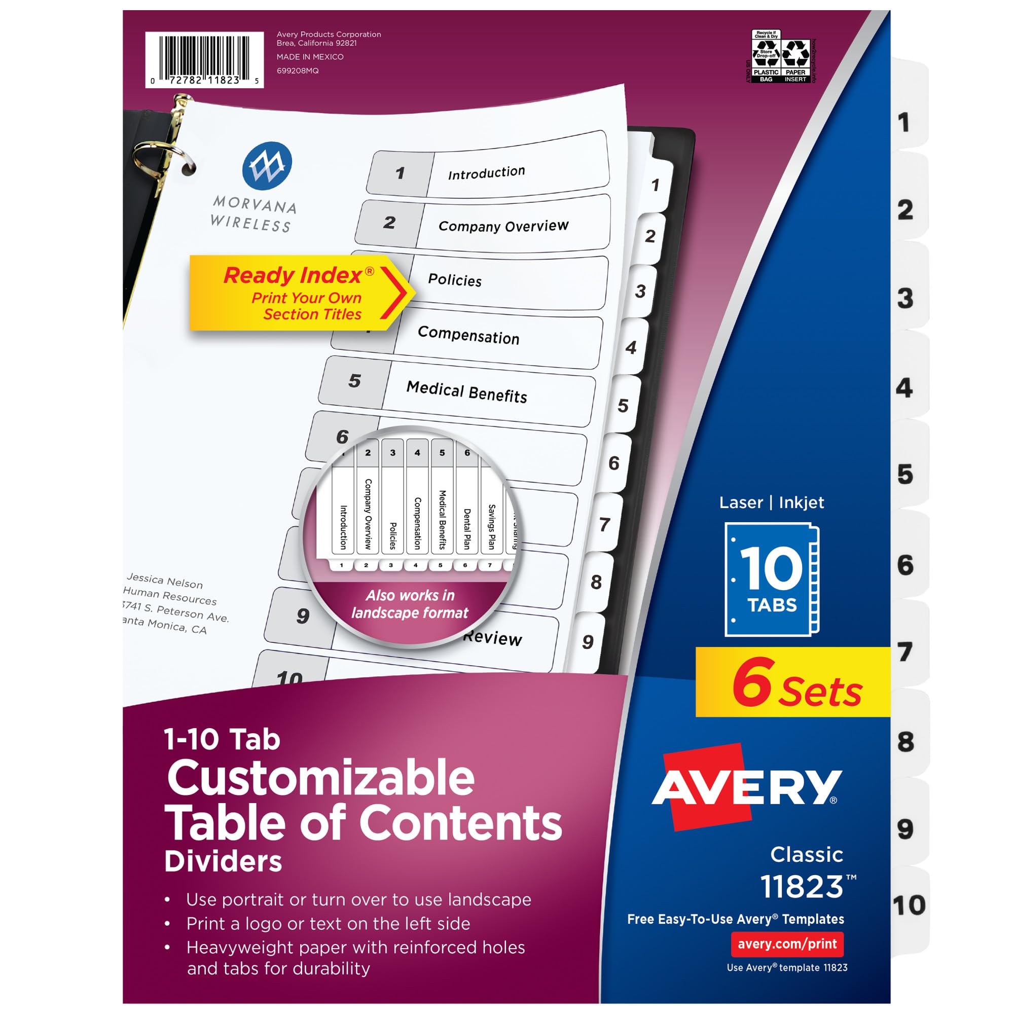 Ready Index Customizable Table of Contents Divider