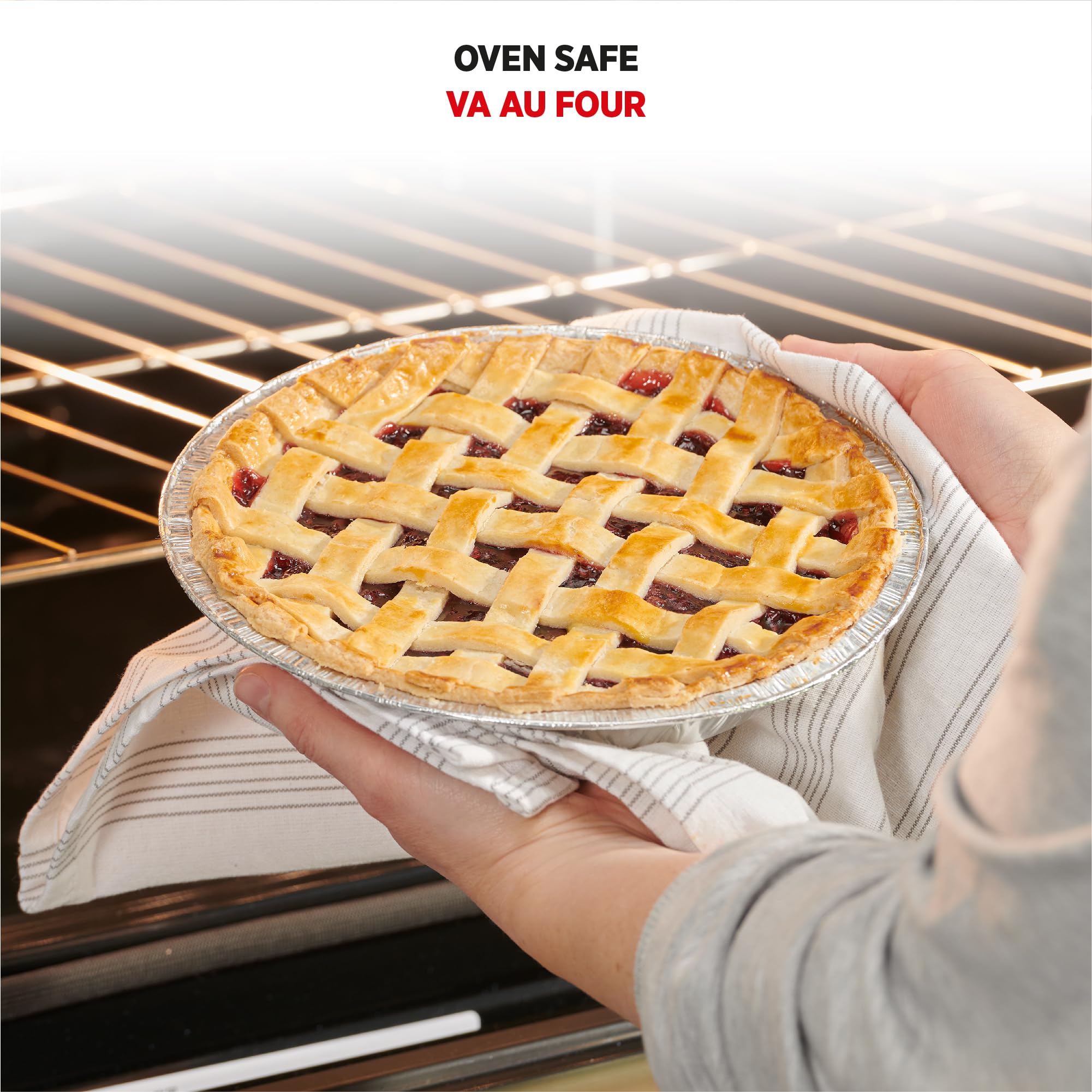 Starfrit 50-Pack Aluminum Pie Plates, 9” (23 cm), Perfect for Baking Pies, Chicken Pot Pies & Quiches, Recyclable, Disposable, Oven & Freezer Safe