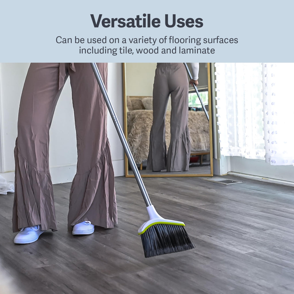 Casabella Basics Broom with Dustpan, Silver and Green, 2-Piece (8515620)