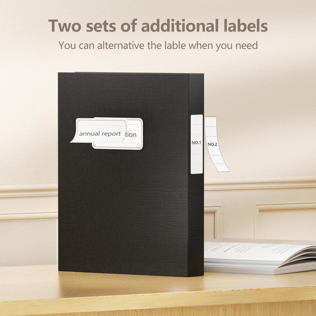 JiaWei Black Storage File Boxes,Document File Folder,A4 Archives Cases with Lid,9.4×1.5×12.5 Inches Filing Box for Office and School