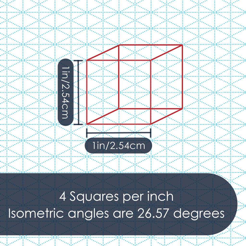 Isometric Graph Paper Pad, 50 Sheets, 0.25" Grid, for Professionals, Students, and Enthusiasts by GeekNavy (11" X 17" Landscape, 1-Pack)