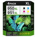 4 Pack 950 951 Ink Cartridges Combo Pack for HP Printer Ink 950XL 951 XL to use with OfficeJet Pro 8600, 8610, 8100, 8620, 8630, Printer (Black| Cyan| Magenta| Yellow)