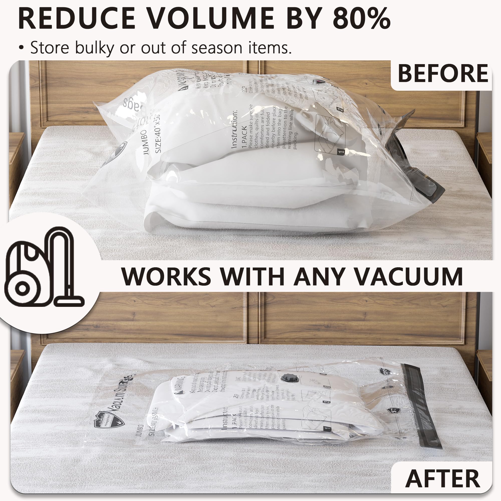 Vacuum Storage Bags 20 Combo, Space Saver Bags with Travel Electric Pump, Compression Airtight Sealer Bags for Clothes, Bedding, Pillows, Comforters, Blankets