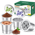 CAPMESSO Reusable K Cups for Keurig: 2025 Updated My K Cup Metal Coffee Filter Refillable Coffee Pods with 5 Holes - for K Supreme/K Slim/K-Duo Gen2/K-Brew Chill with MultiStream Technology (4 Pack)